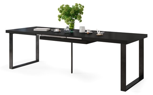 Mazzoni AVELLA Negru Mat - MASĂ LOFT PENTRU LIVING/SUFRAGERIE EXTENSIBILĂ până la 310 cm!