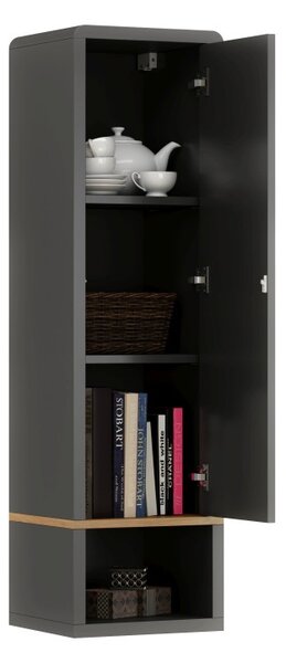 Mazzoni Dulap suspendat cu raft FOLK SWP-36 Antracit (gri închis)/Stejar Artisan - MODERN PENTRU CAMERA DE ZI