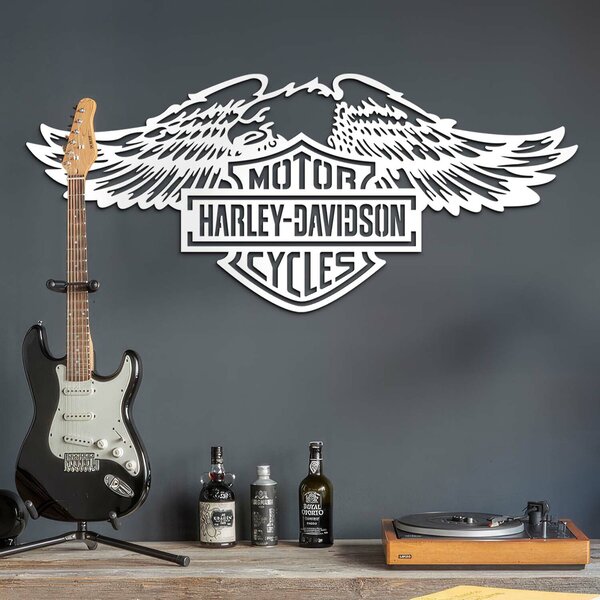 DUBLEZ | Tablou din lemn - Sigla Harley Davidson | Tablou de perete