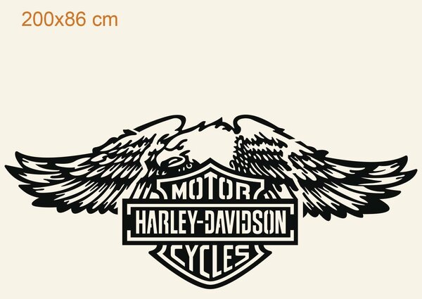 DUBLEZ | Tablou din lemn - Sigla Harley Davidson | Tablou de perete