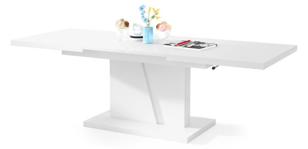 Mazzoni GRAND NOIR Alb Mat - MĂSUȚĂ DE CAFEA EXTENSIBILĂ MODERNĂ