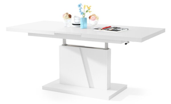 Mazzoni GRAND NOIR Alb Mat - MĂSUȚĂ DE CAFEA EXTENSIBILĂ MODERNĂ