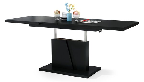Mazzoni GRAND NOIR Negru Mat - MĂSUȚĂ DE CAFEA EXTENSIBILĂ MODERNĂ
