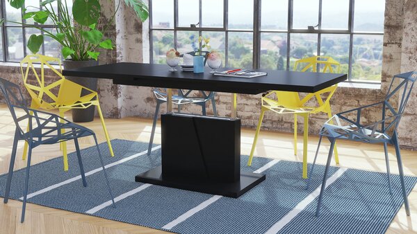 Mazzoni GRAND NOIR Negru Mat - MĂSUȚĂ DE CAFEA EXTENSIBILĂ MODERNĂ