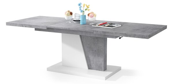 Mazzoni GRAND NOIR Beton Millennium/Alb Mat - MĂSUȚĂ DE CAFEA EXTENSIBILĂ MODERNĂ