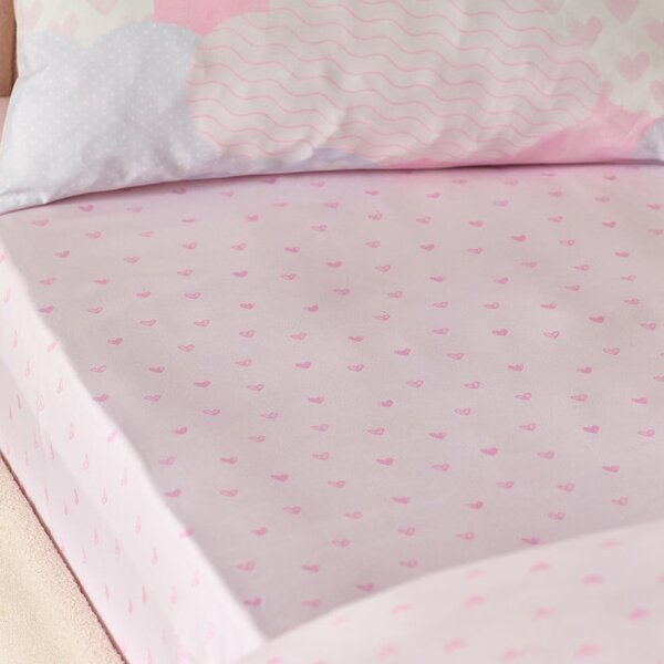 Cearceaf pentru copii, roz, din microfibră pentru pat de o persoană/pentru saltea înaltă cu elastic 90x190 cm Soft as a Cloud – Catherine Lansfield