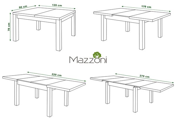 Mazzoni ROYAL Stejar Sonoma - MASĂ EXTENSIBILĂ PÂNĂ LA 2,7 m