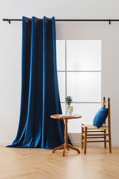 Draperie opaca VELVET albastru regal 140x270 cm Agatat: Rejansa
