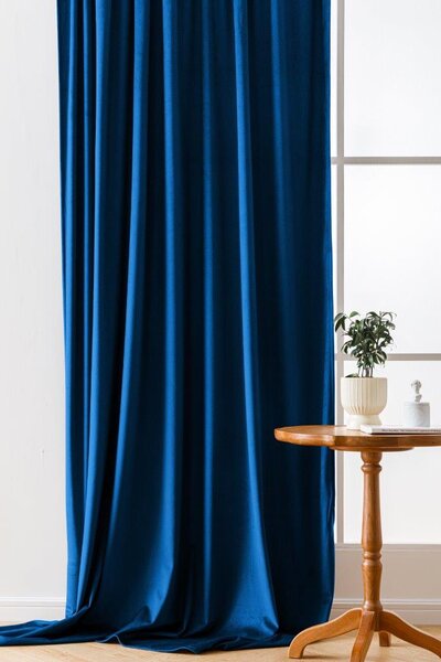 Draperie opaca VELVET albastru regal 140x270 cm Agatat: Rejansa