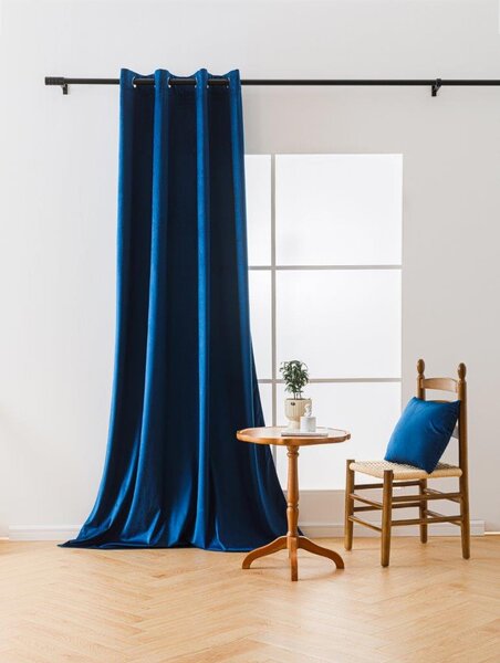Draperie opaca VELVET albastru regal 140x270 cm Agatat: Rejansa