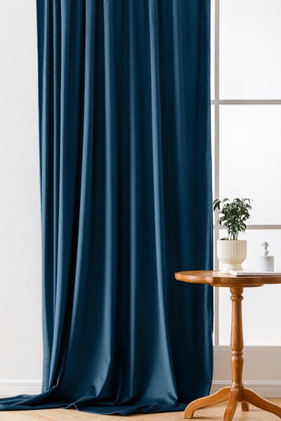 Draperie opaca VELVET 140x270 cm albastru petrol Agatat: Rejansa