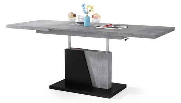 Mazzoni GRAND NOIR Beton Millennium/Negru Mat - MĂSUȚĂ DE CAFEA EXTENSIBILĂ MODERNĂ