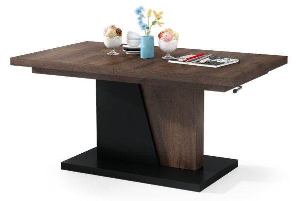 Mazzoni GRAND NOIR Stejar Maro/Negru Mat - MĂSUȚĂ DE CAFEA EXTENSIBILĂ MODERNĂ