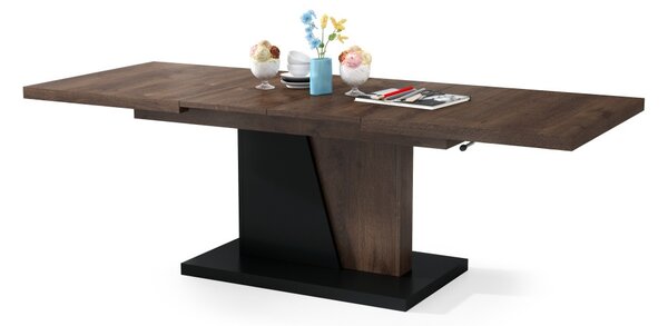 Mazzoni GRAND NOIR Stejar Maro/Negru Mat - MĂSUȚĂ DE CAFEA EXTENSIBILĂ MODERNĂ