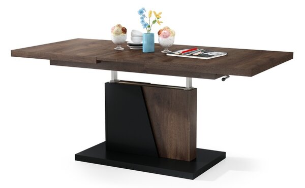 Mazzoni GRAND NOIR Stejar Maro/Negru Mat - MĂSUȚĂ DE CAFEA EXTENSIBILĂ MODERNĂ