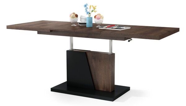 Mazzoni GRAND NOIR Stejar Maro/Negru Mat - MĂSUȚĂ DE CAFEA EXTENSIBILĂ MODERNĂ