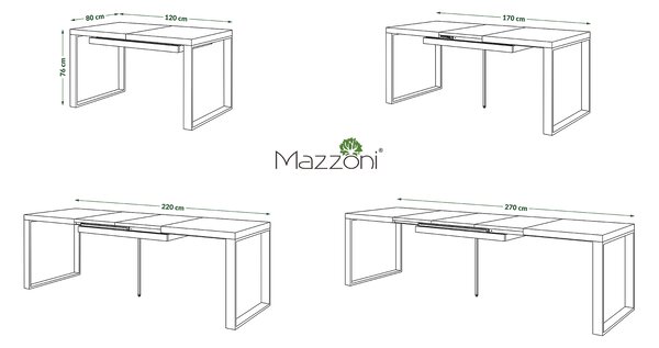 Mazzoni AVARI Beton Deschis Atelier - MASĂ LOFT PENTRU LIVING/SUFRAGERIE EXTENSIBILĂ până LA 270 sau 290 cm!