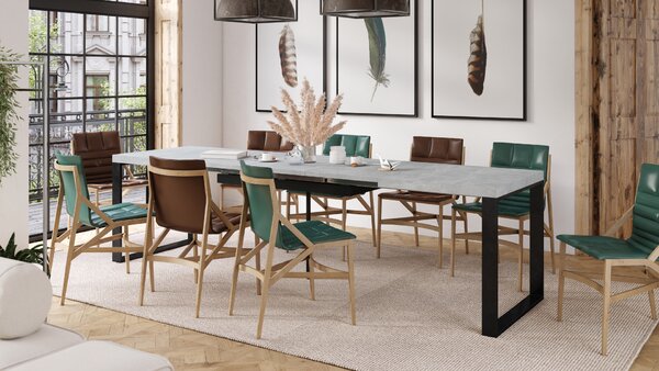 Mazzoni AVARI Beton Deschis Atelier - MASĂ LOFT PENTRU LIVING/SUFRAGERIE EXTENSIBILĂ până LA 270 sau 290 cm!