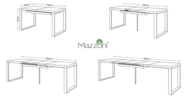 Mazzoni AVARI Beton Deschis Atelier - MASĂ LOFT PENTRU LIVING/SUFRAGERIE EXTENSIBILĂ până LA 270 sau 290 cm!
