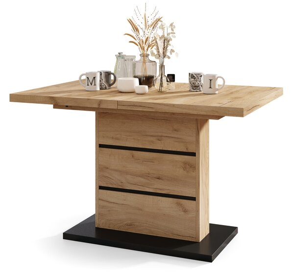 Mazzoni PIANO Stejar Craft Auriu/Negru Mat - MASĂ EXTENSIBILĂ MODERNĂ PÂNĂ LA 200 cm!