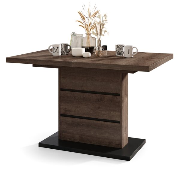 Mazzoni PIANO Stejar Maro/Negru Mat - MASĂ EXTENSIBILĂ MODERNĂ PÂNĂ LA 200 cm!