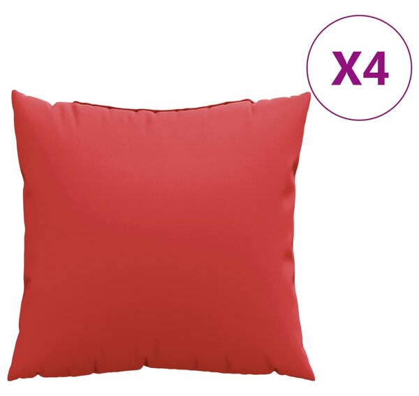 Perne decorative, 4 buc., roșu, 50x50 cm, material textil