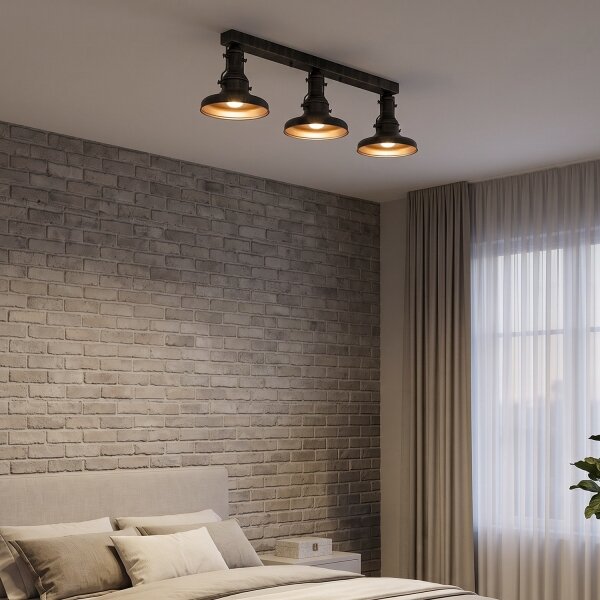 Brilagi - Plafonieră PYRONIC 3xE27/40W/230V bronz/patină