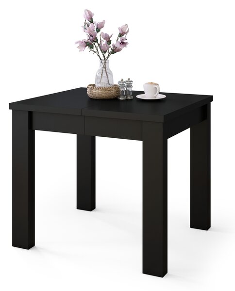 Mazzoni FONTE Negru Mat - MASĂ CLASICĂ DE BUCĂTĂRIE/LIVING EXTENSIBILĂ PÂNĂ LA 130 sau 155 cm!
