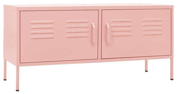 Comodă TV, roz, 105x35x50 cm, oțel