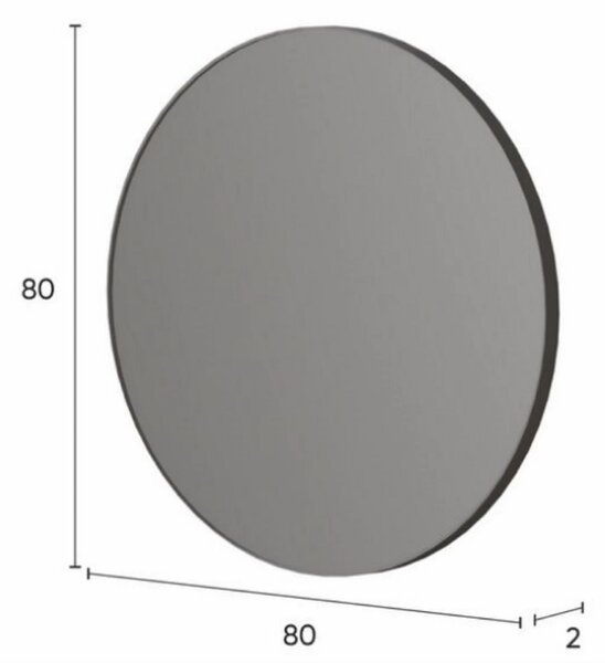 Oglinda rotunda perete DOMINICA, stejar, PAL laminat, 80x80 cm