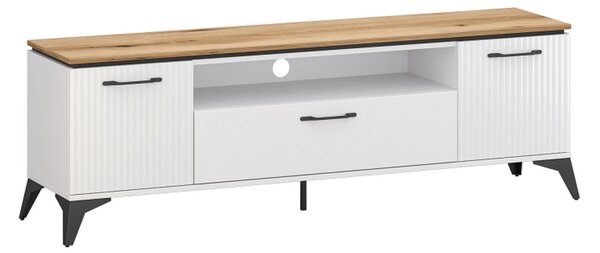 Comoda TV sufragerie VELUTTO, alb/stejar, PAL, 175x44x56 cm