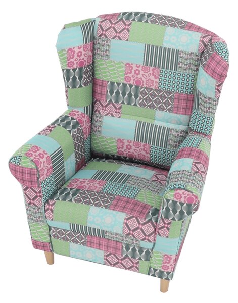 Fotoliu cu urechi Charlie patchwork M1. 788985