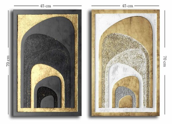 Set 2 tablouri 2P4570GSC-008, multicolor, lemn, 45x70cm