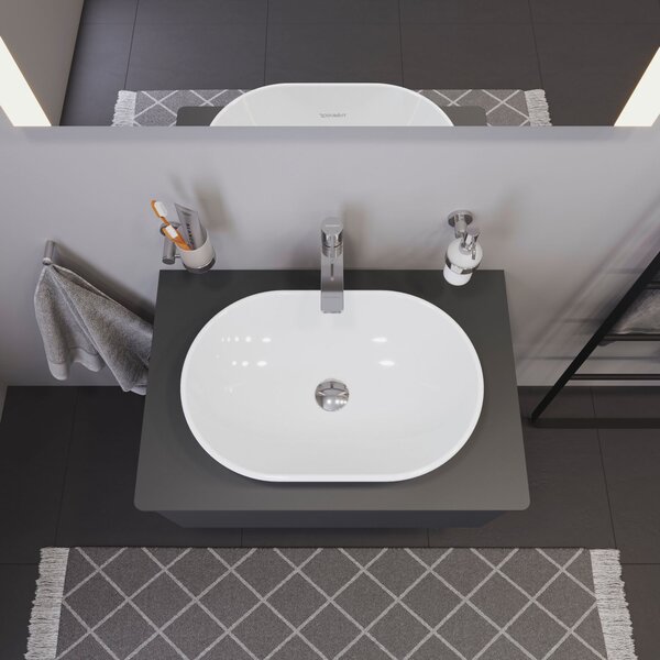 Duravit D-Neo lavoar 60x40 cm ovale de blat alb luciu 2372600070