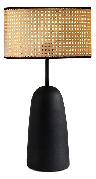 Set lustra si lampa AYD-3742, negru/bej, metal/ratan