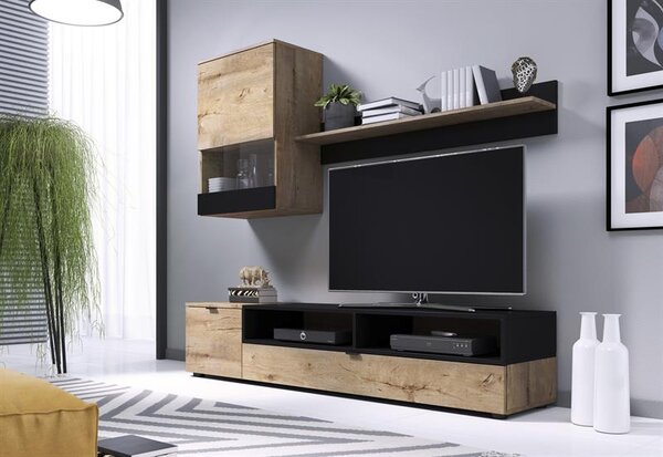 Mobilier living Shea (stejar lefkas + negru). 1008120