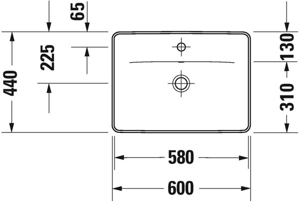 Duravit D-Neo lavoar 60x44 cm dreptunghiular încastrat alb luciu 0357600027