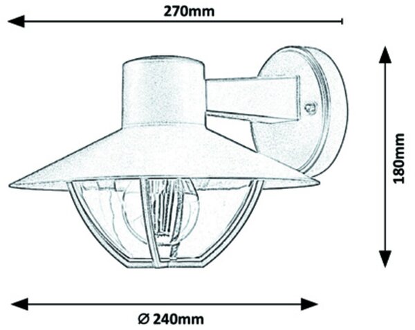 Rabalux Almada aplica exterior 1x10 W transparent-maro 7884