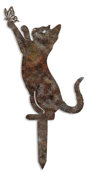 Decoratiune gradina CAT A-01, maro, metal, 24x34 cm