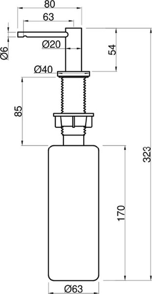 Invena Issa dozator de lichid negru AA-23-004