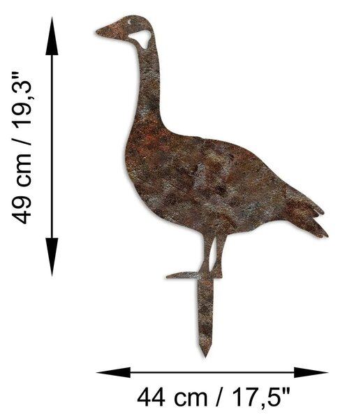 Decoratiune gradina GOOSE A-01, maro, metal, 44x49 cm