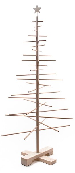Brad de Crăciun din lemn Nature Home, înălțime 125 cm