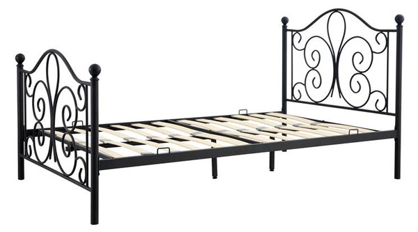Pat de o persoană 120 cm Patience Black (fără saltea) (negru). 1039447
