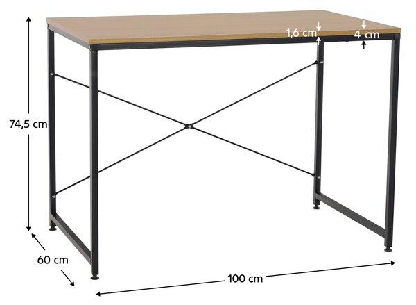 Masă de scris Bazzi TYP 2 (stejar + negru). 1034299