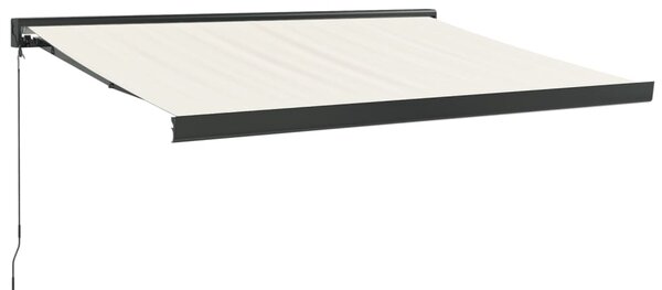 Copertină retractabilă, crem, 3x2,5 m, textil și aluminiu