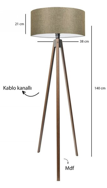 Lampadar AYD-3687, bej/stejar, 38x140 cm