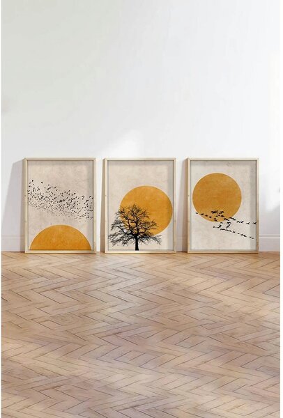Set 3 tablouri HUHU147, multicolor, 20x30 cm