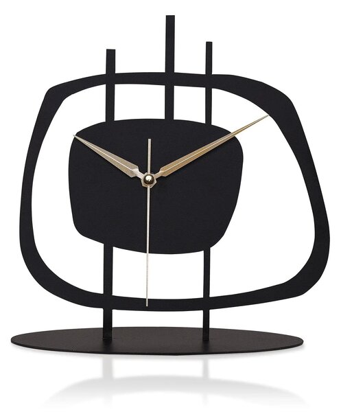 Ceas decorativ PIETRA, negru, metal, 22x23 cm