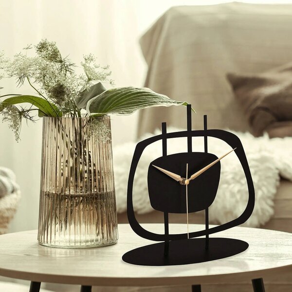 Ceas decorativ PIETRA, negru, metal, 22x23 cm