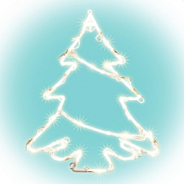 Decor fereastra Bradut 35 LED-uri alb cald, 33x28 cm, 2 ventuze pentru fixare incluse